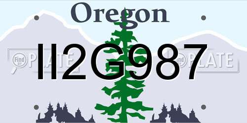 II2G987 Oregon License Plate