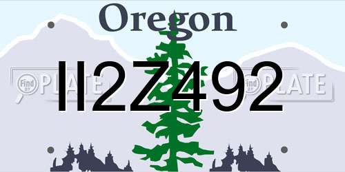 II2Z492 Oregon License Plate