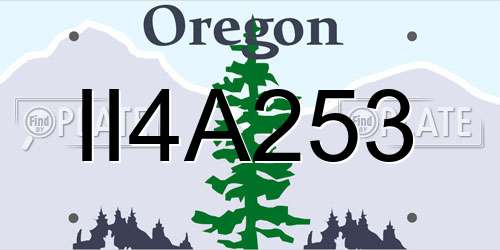 II4A253 Oregon License Plate