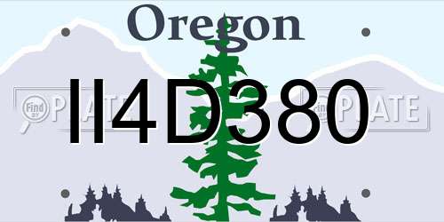 II4D380 Oregon License Plate