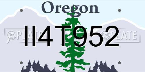 II4T952 Oregon License Plate