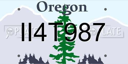 II4T987 Oregon License Plate
