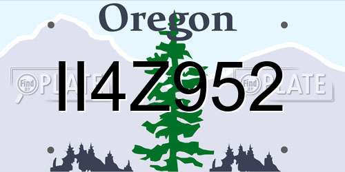 II4Z952 Oregon License Plate