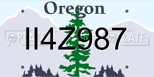 II4Z987 Oregon License Plate