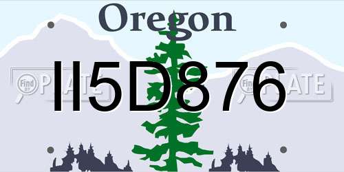 II5D876 Oregon License Plate