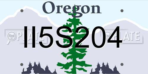 II5S204 Oregon License Plate