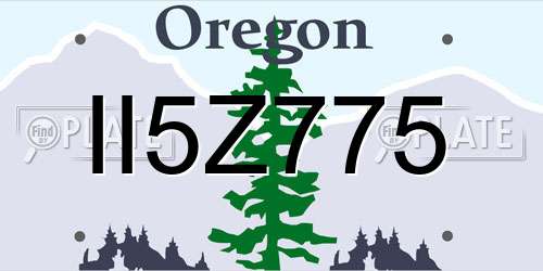 II5Z775 Oregon License Plate