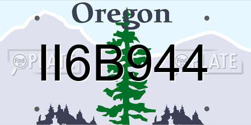 II6B944 Oregon License Plate
