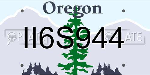 II6S944 Oregon License Plate