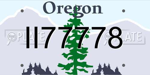 II77778 Oregon License Plate
