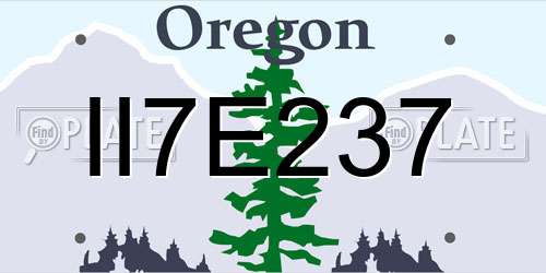 II7E237 Oregon License Plate