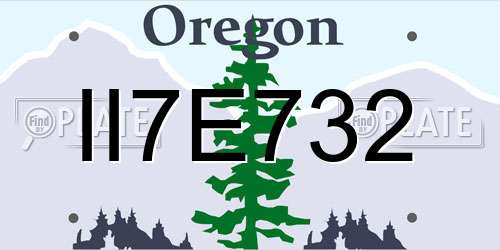 II7E732 Oregon License Plate