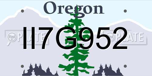 II7G952 Oregon License Plate