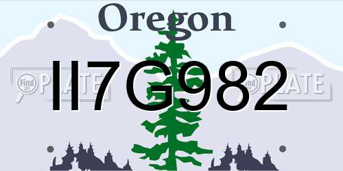 II7G982 Oregon License Plate