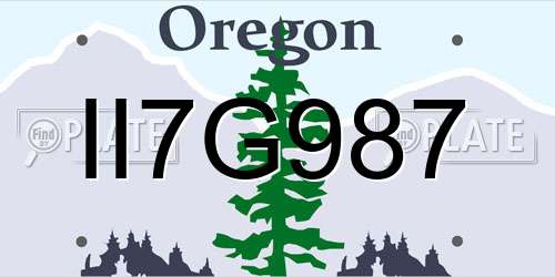 II7G987 Oregon License Plate