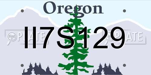 II7S129 Oregon License Plate