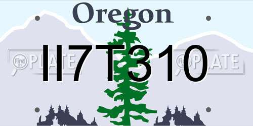 II7T310 Oregon License Plate