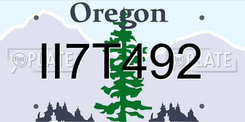 II7T492 Oregon License Plate