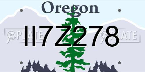 II7Z278 Oregon License Plate