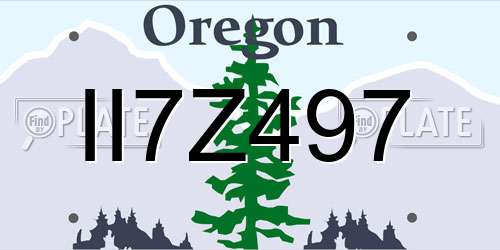 II7Z497 Oregon License Plate