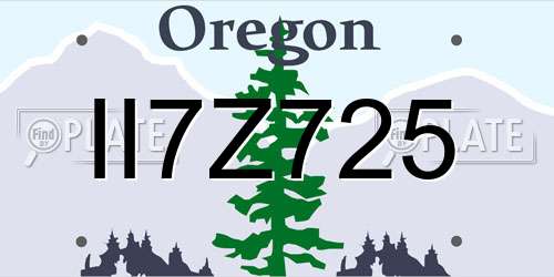 II7Z725 Oregon License Plate