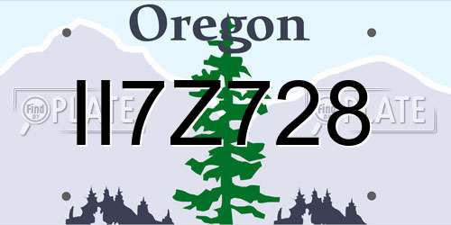 II7Z728 Oregon License Plate