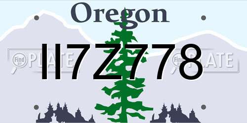 II7Z778 Oregon License Plate