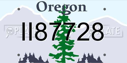 II87728 Oregon License Plate