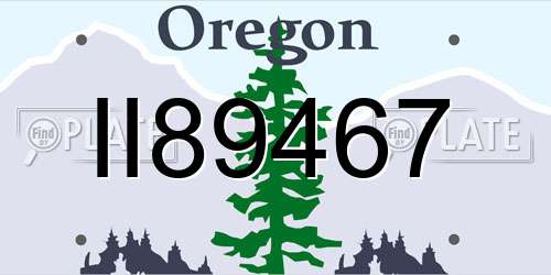 II89467 Oregon License Plate