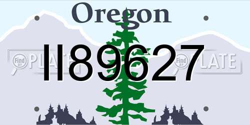 II89627 Oregon License Plate
