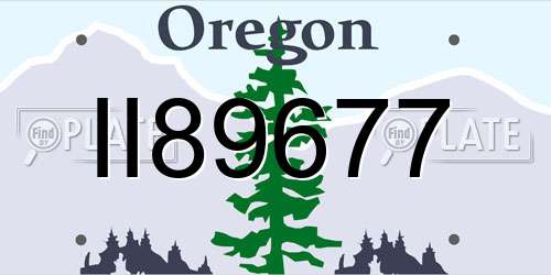 II89677 Oregon License Plate