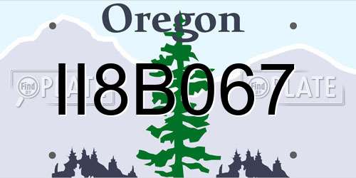II8B067 Oregon License Plate