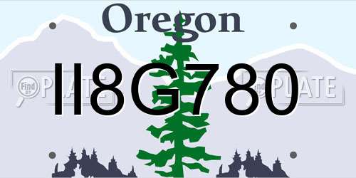 II8G780 Oregon License Plate