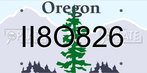 II8O826 Oregon License Plate