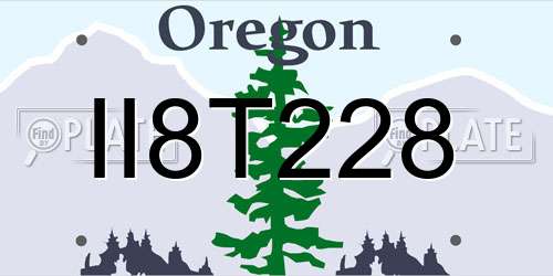 II8T228 Oregon License Plate