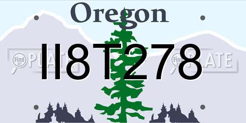II8T278 Oregon License Plate