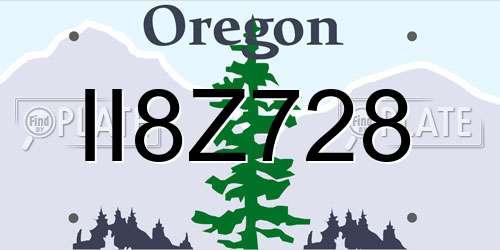 II8Z728 Oregon License Plate