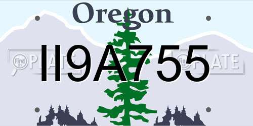 II9A755 Oregon License Plate