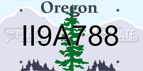 II9A788 Oregon License Plate