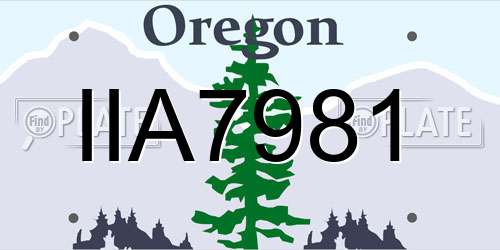 IIA7981 Oregon License Plate