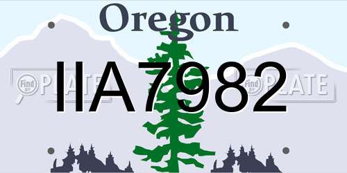 IIA7982 Oregon License Plate