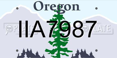 IIA7987 Oregon License Plate