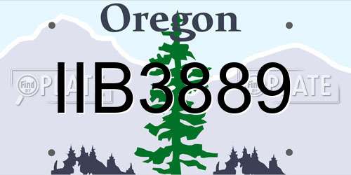 IIB3889 Oregon License Plate