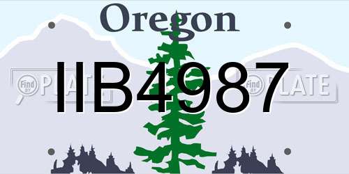IIB4987 Oregon License Plate