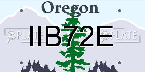 IIB72E Oregon License Plate