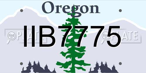 IIB7775 Oregon License Plate