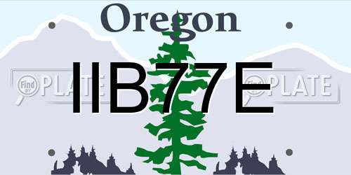 IIB77E Oregon License Plate