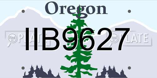 IIB9627 Oregon License Plate