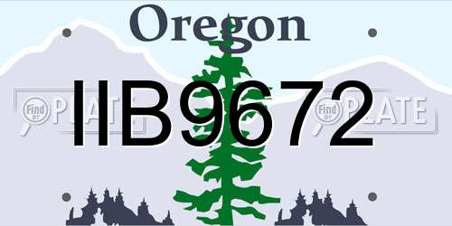 IIB9672 Oregon License Plate