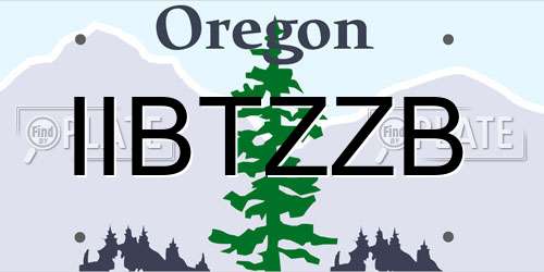 IIBTZZB Oregon License Plate